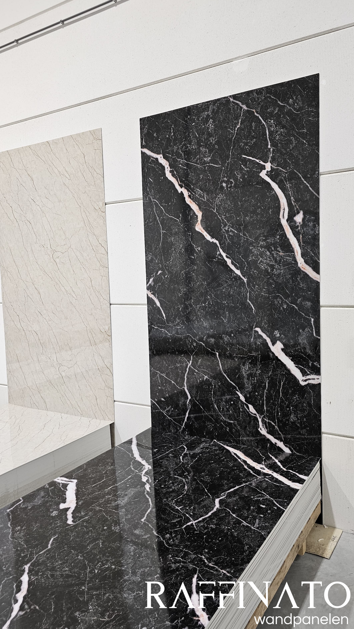 Raffinato Nero marmerlook PVC wandpaneel 260 x 122 cm